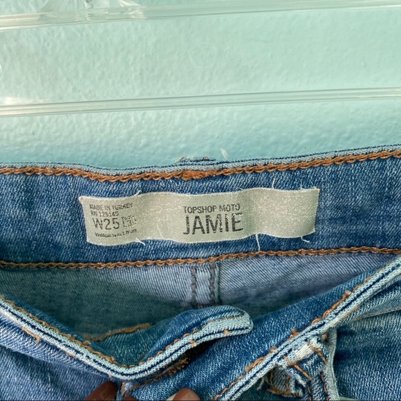 Topshop Jamie Distressed Skinny Jeans Medium Wash - Picture 5 of 7